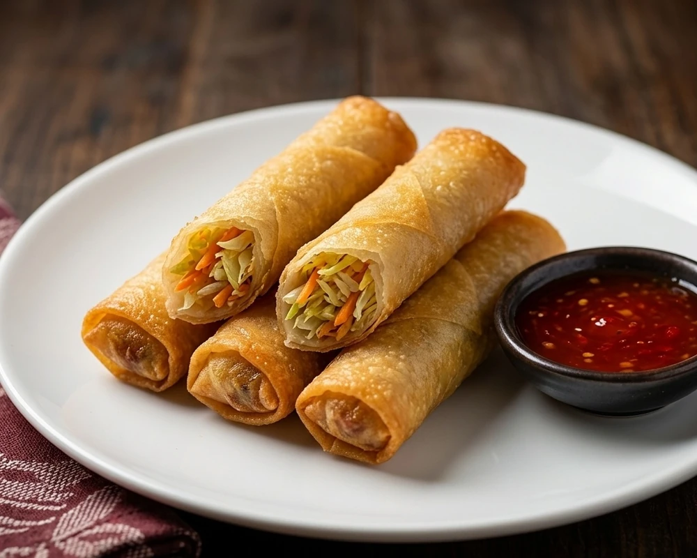 Vegetable spring rolls at New Ocean King Chinese restaurant