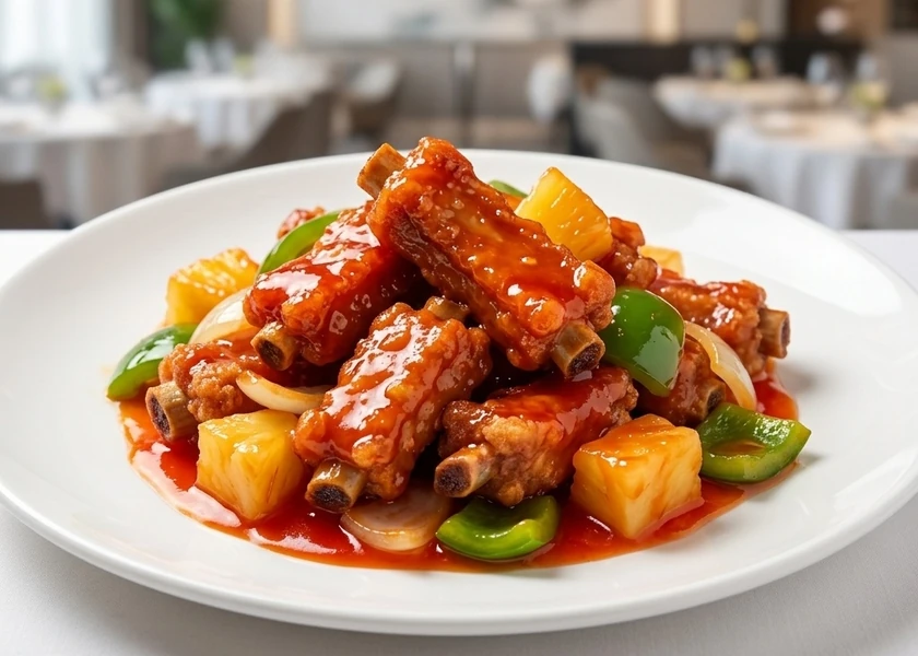 Sweet and Sour Ribs at New Ocean King in Winnipeg, MB